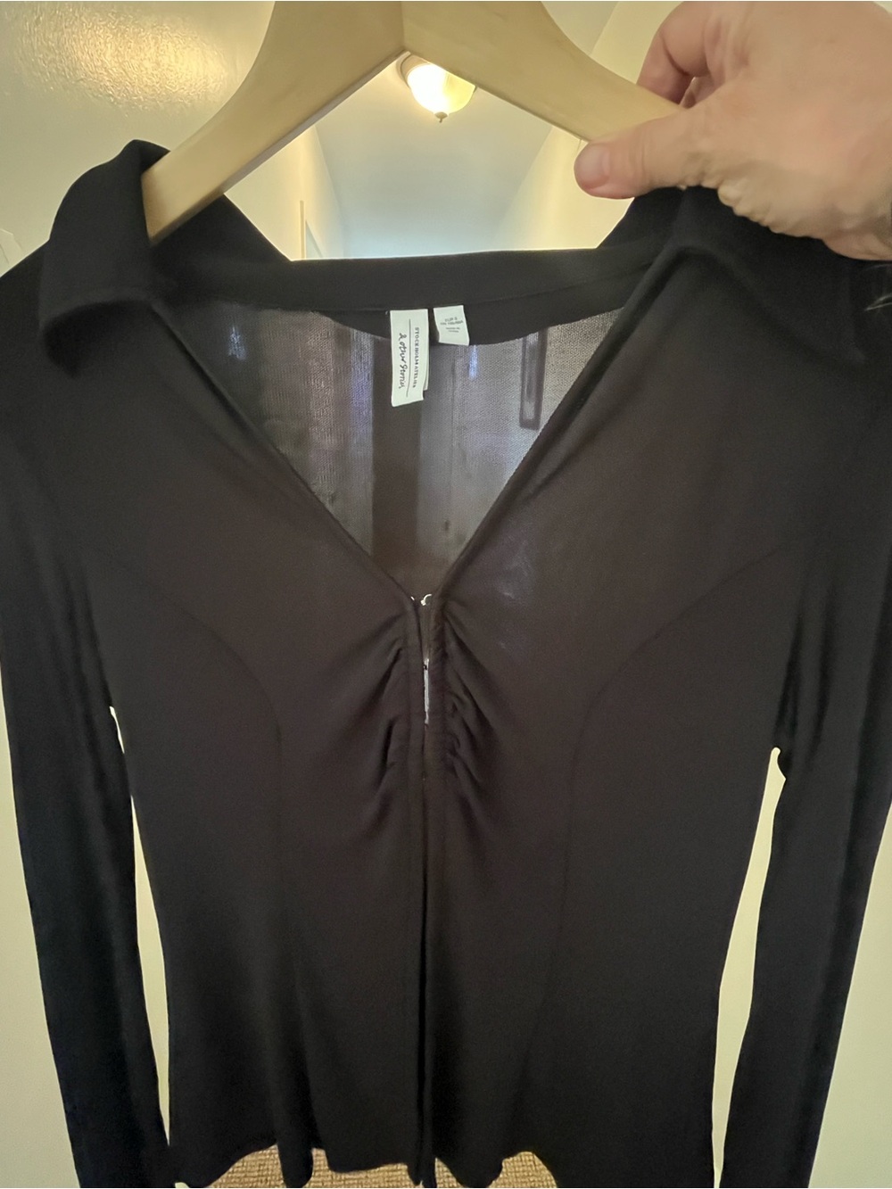 & Other Stories Shimmery Black Top